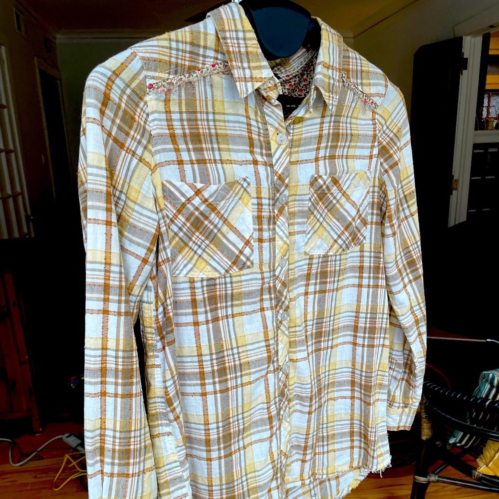 Free People Starlight Plaid Button Down